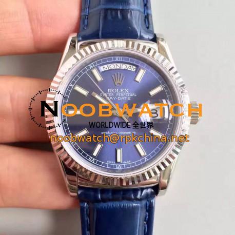 Replica Rolex Day-Date 118139 36MM V5 Stainless Steel Blue Dial Swiss 2836-2