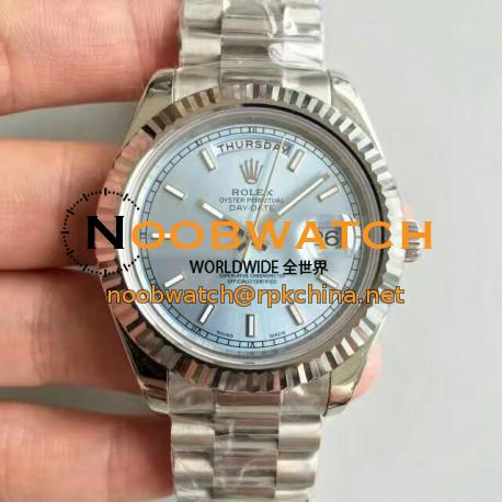 Replica Rolex Day-Date II 218239 41MM V6 Stainless Steel Blue Dial Swiss 2836-2