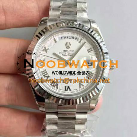 Replica Rolex Day-Date II 218239 41MM V6 Stainless Steel White Dial Swiss 2836-2