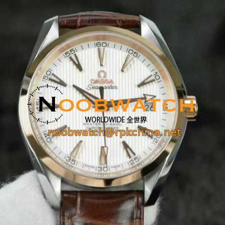 Replica Omega Seamaster Aqua Terra 150M 41MM Rose Gold & Stainless Steel White Dial Swiss 8500