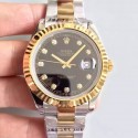 Replica Rolex Datejust 41 126333 41MM NF Stainless Steel & Yellow Gold Black & Diamonds Dial Swiss 2836-2