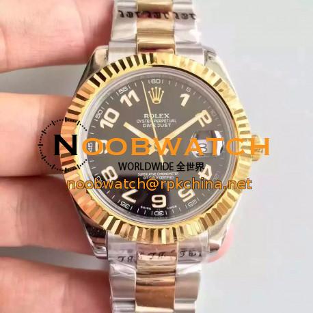 Replica Rolex Datejust 41 126333 41MM NF Stainless Steel & Yellow Gold Black & Arabic Dial Swiss 2836-2