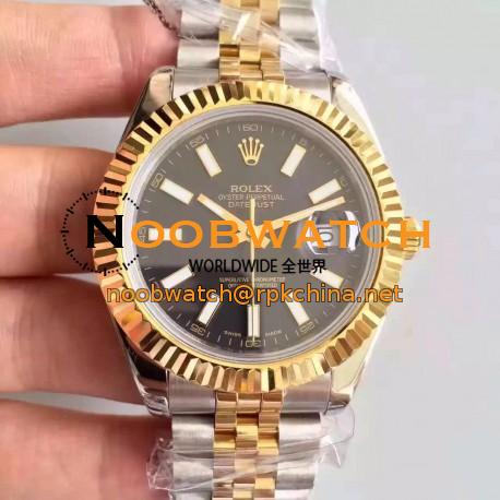 Replica Rolex Datejust 41 126333 41MM NF Stainless Steel & Yellow Gold Black Dial Swiss 2836-2