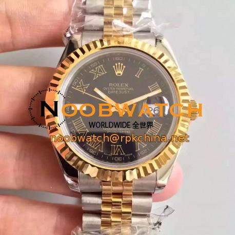 Replica Rolex Datejust 41 126333 41MM NF Stainless Steel & Yellow Gold Black Dial Swiss 2836-2