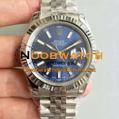 Replica Rolex Datejust II 116334 41MM NF Stainless Steel Blue Dial Swiss 2836-2