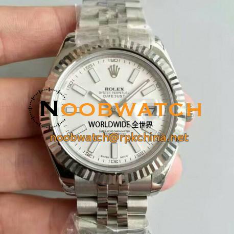 Replica Rolex Datejust II 116334 41MM NF Stainless Steel White Dial Swiss 2836-2