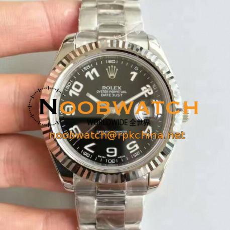 Replica Rolex Datejust II 116334 41MM NF Stainless Steel Black Dial Swiss 2836-2