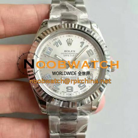 Replica Rolex Datejust II 116334 41MM NF Stainless Steel Rhodium Dial Swiss 2836-2