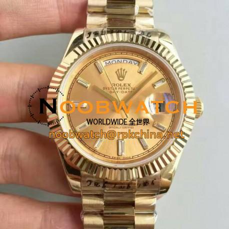 Replica Rolex Day-Date 40 228238 40MM KW Yellow Gold Champagne Dial Swiss 3255