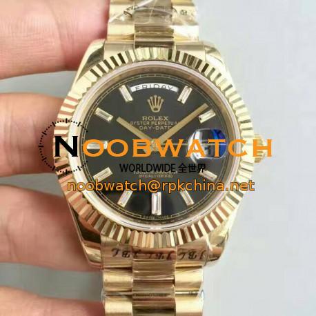 Replica Rolex Day-Date 40 228238 40MM KW Yellow Gold Black Dial Swiss 3255