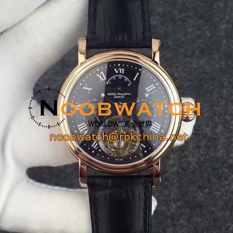 Replica Patek Philippe Grand Complication Tourbillon Rose Gold Black Dial Swiss Tourbillon