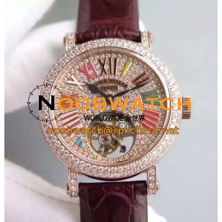 Replica Franck Muller Color Dreams Tourbillon Imperial Rose Gold & Diamonds Diamonds Dial Swiss Tourbillon