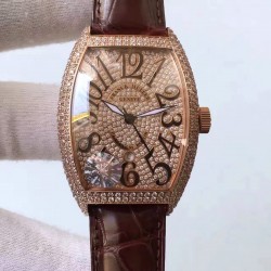 Replica Franck Muller FM 5850 SC D CD 5N Rose Gold & Diamonds Diamonds Dial Swiss 2824-2