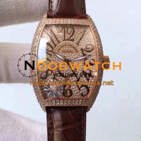 Replica Franck Muller FM 5850 SC D CD 5N Rose Gold & Diamonds Diamonds Dial Swiss 2824-2