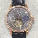 Replica Vacheron Constantin Patrimony Tourbillon Rose Gold & Diamonds Black Dial Swiss Tourbillon