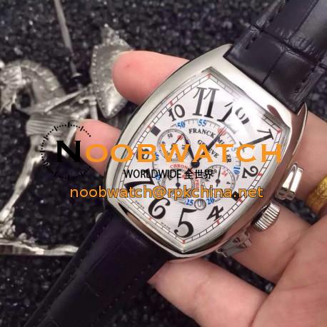 Replica Franck Muller Cintree Curvex Chronograph FM 8880 CC AT Stainless Steel White Dial Swiss 7753