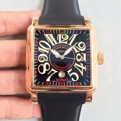 Replica Franck Muller Conquistador Cortez King 10000KSC ZX Rose Gold Black Dial Swiss 2824-2