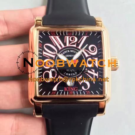 Replica Franck Muller Conquistador Cortez King 10000KSC ZX Rose Gold Black & Red Dial Swiss 2824-2