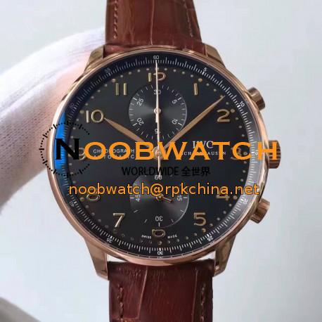 Replica IWC Portugieser Chronograph IW371482 ZF Rose Gold Ardoise Dial Swiss 7750