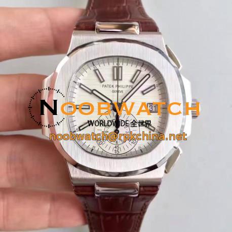 Replica Patek Philippe Nautilus Chronograph 5980 JF Stainless Steel White Dial Swiss CH28-520C