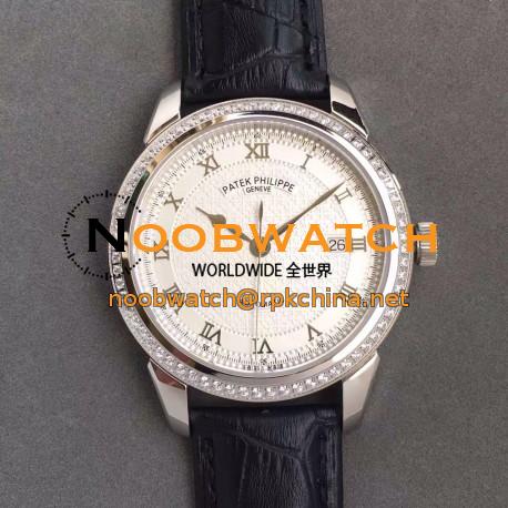 Replica Patek Philippe Calatrava 5296 Stainless Steel & Diamonds White Dial Swiss 324SC