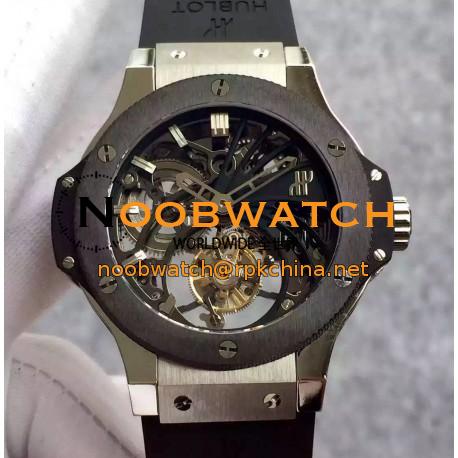 Replica Hublot Big Bang Skeleton Tourbillon Stainless Steel & Ceramic Skeleton Dial Swiss Tourbillon