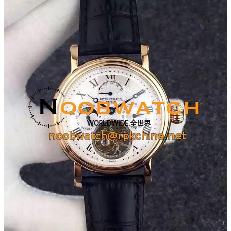 Replica Patek Philippe Grand Complication Tourbillon Rose Gold White Dial Swiss Tourbillon