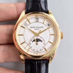 Replica Patek Philippe Annual Calendar 5205G-001 Yellow Gold White Dial Swiss 324SQALU 24H/206