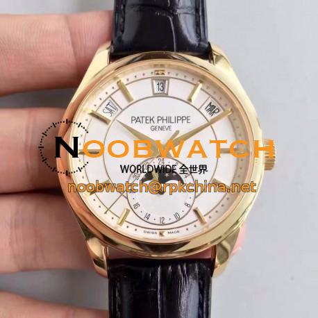 Replica Patek Philippe Annual Calendar 5205G-001 Yellow Gold White Dial Swiss 324SQALU 24H/206