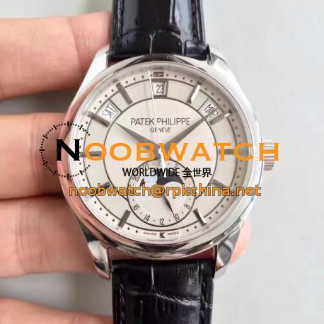 Replica Patek Philippe Annual Calendar 5205G-001 Stainless Steel White Dial Swiss 324SQALU 24H/206