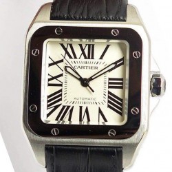 Replica Cartier Santos 100 Midsize Stainless Steel White Dial Swiss 2836-2