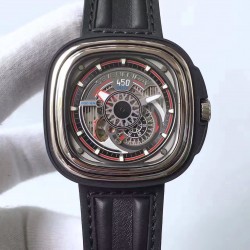 Replica SevenFriday P Series P3C/01 PVD Black & Red Dial Miyota 82S5