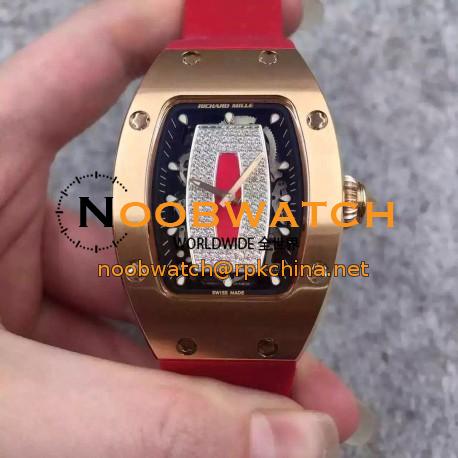 Replica Richard Mille RM07 Ladies Rose Gold Orange & Diamonds Dial M6T51