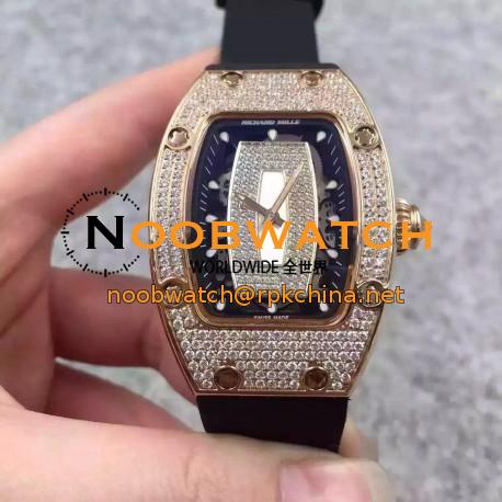 Replica Richard Mille RM07 Ladies Rose Gold & Diamonds Black & Diamonds Dial M6T51