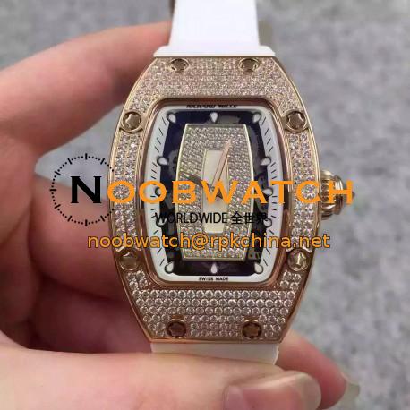 Replica Richard Mille RM07 Ladies Rose Gold & Diamonds White & Diamonds Dial M6T51