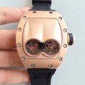 Replica Richard Mille RM053 Pablo MacDonough Tourbillon Rose Gold Black Dial Swiss 2824-2