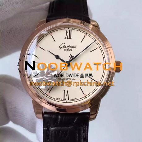 Replica Glashutte Original Senator Excellence 1-36-01-02-05-01 GF Rose Gold White Dial Swiss Calibre 36-01