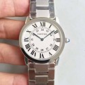 Replica Ronde Solo De Cartier W6701005 36MM K11 Stainless Steel White Dial Swiss Quartz