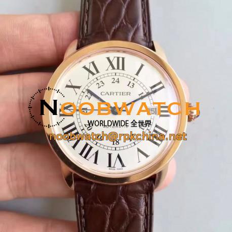 Replica Ronde Solo De Cartier W6701009 42MM TW Rose Gold White Dial Swiss 2892