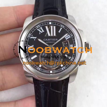 Replica Calibre De Cartier W7100037 42MM TF Stainless Steel Black Dial Swiss 1904MC