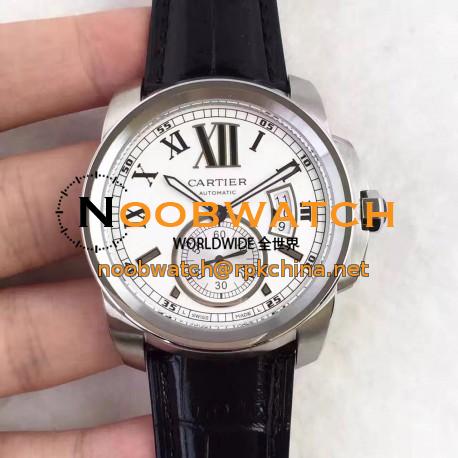 Replica Calibre De Cartier W7100037 42MM TF Stainless Steel White Dial Swiss 1904MC