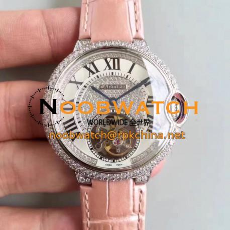 Replica Ballon Bleu De Cartier Flying Tourbillon HPI00716 39MM TF Stainless Steel & Diamonds Diamonds Dial Swiss 9452MC