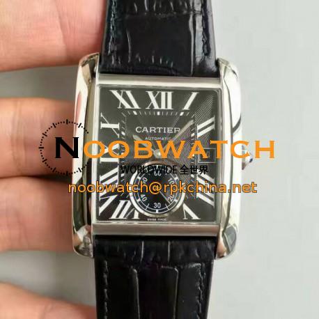 Replica Cartier Tank MC W5330004 JF Stainless Steel Black Dial Swiss 1904MC