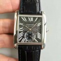 Replica Cartier Tank MC W5330004 JF Stainless Steel Black Dial Swiss 1904MC