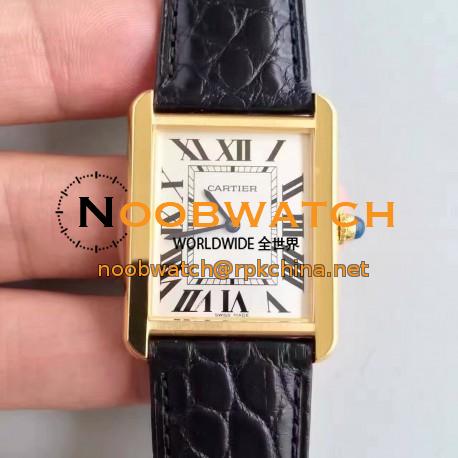 Replica Cartier Tank Solo Ladies W5200025 27MM x 34MM TW Yellow Gold White Dial Swiss Quartz