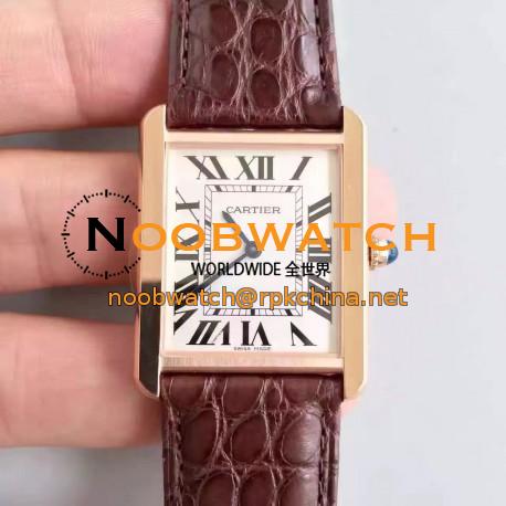 Replica Cartier Tank Solo Ladies W5200025 27MM x 34MM TW Rose Gold White Dial Swiss Quartz