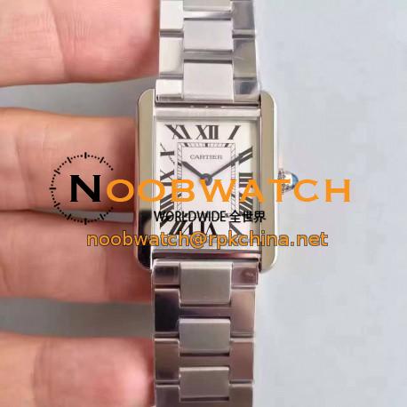 Replica Cartier Tank Solo Ladies W5200013 24MM x 31MM TW Stainless Steel White Dial Swiss Quartz