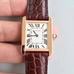 Replica Cartier Tank Solo Ladies W5200024 24MM x 31MM TW Rose Gold White Dial Swiss Quartz