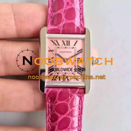 Replica Cartier Tank Solo Ladies W5200001 27MM x 34MM TW Stainless Steel Pink Dial Swiss Quartz