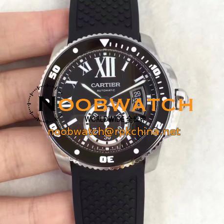 Replica Calibre De Cartier Diver W7100056 42MM TF Stainless Steel Silver Dial M9015